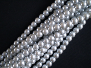 Glass Pearl 6mm Silver